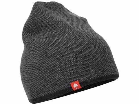 Merino Wool Beanie One Size Charcoal Grey Melange