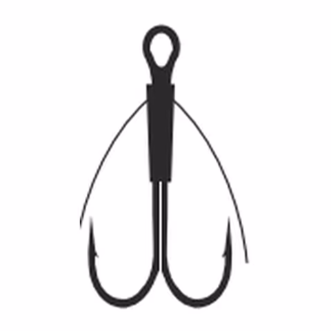 Shiro Ringed Double Hook Black Nickel 10pcs