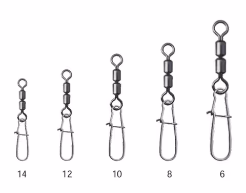 Mistrll Rolling Swivels With Fastlock Snaps 10pcs