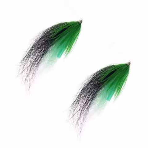 Classic fox tube fly 2pcs  green/black