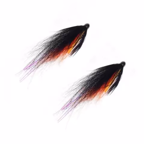 Classic fox tube fly 2pcs  orange/black