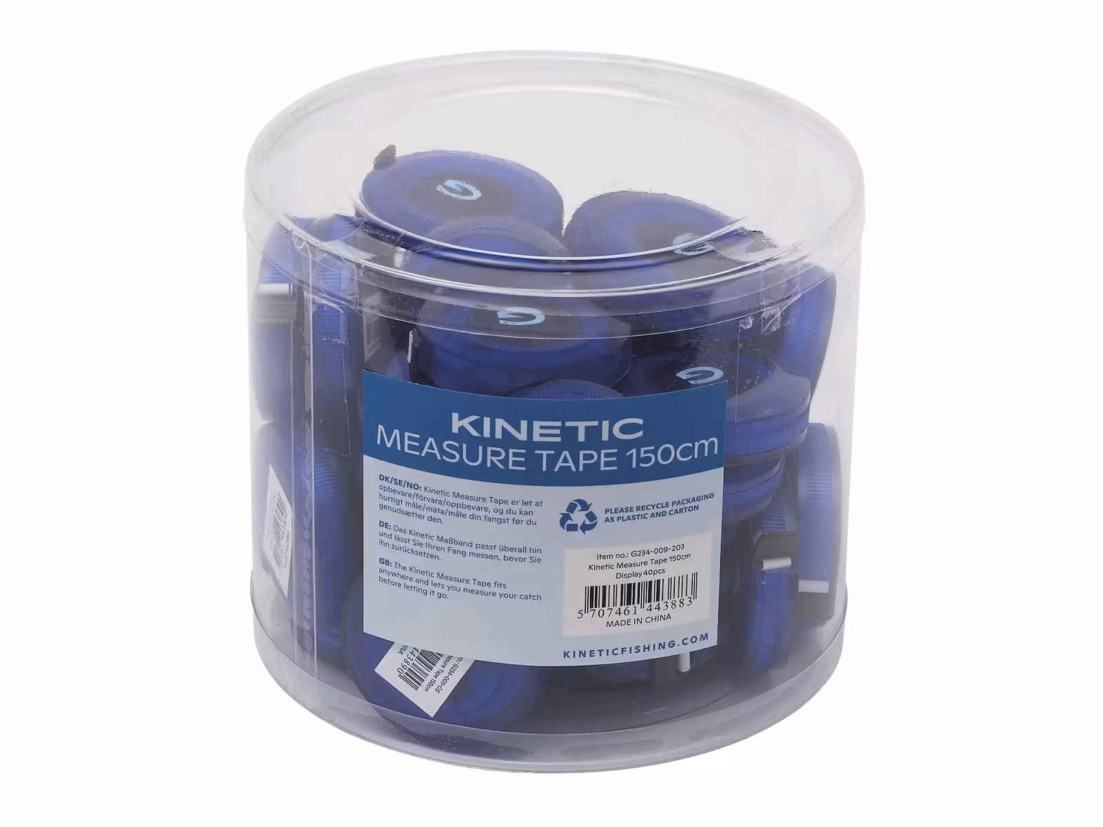 KINETIC MEASURE TAPE DISPLAY 150CM BLUE BOX W. 40PCS