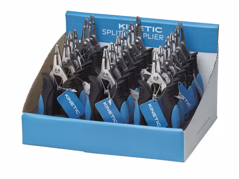 Kinetic Splitring Plier Display 4.5"/12cm Black/Blue Box W. 18pcs