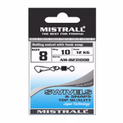 Mistrall Rolling Swivel With Snap Hook 10pcs