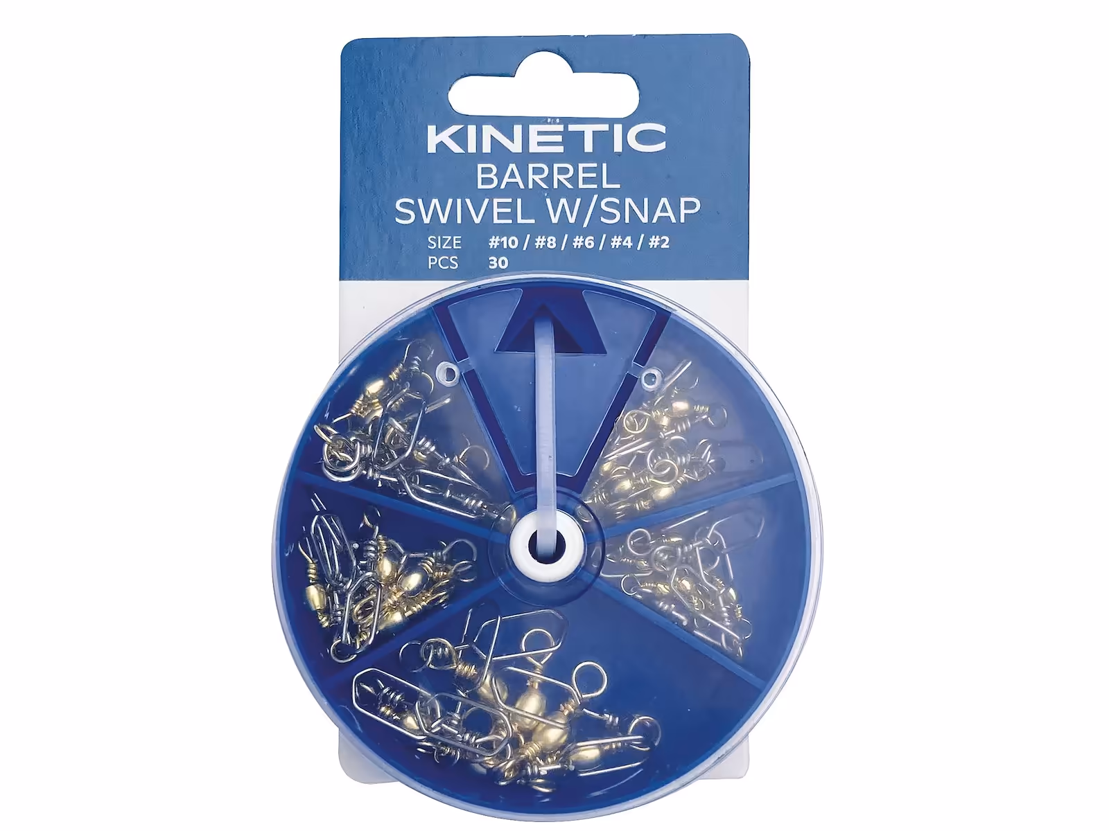 KINETIC BARREL SWIVEL W/SNAP ASSORTMENT