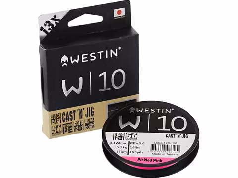 WESTIN W10 13-BRAID CAST 'N' JIG PICKLED PINK 0,08MM 110M/110YDS 6,0KG 13LBS PE 0.2