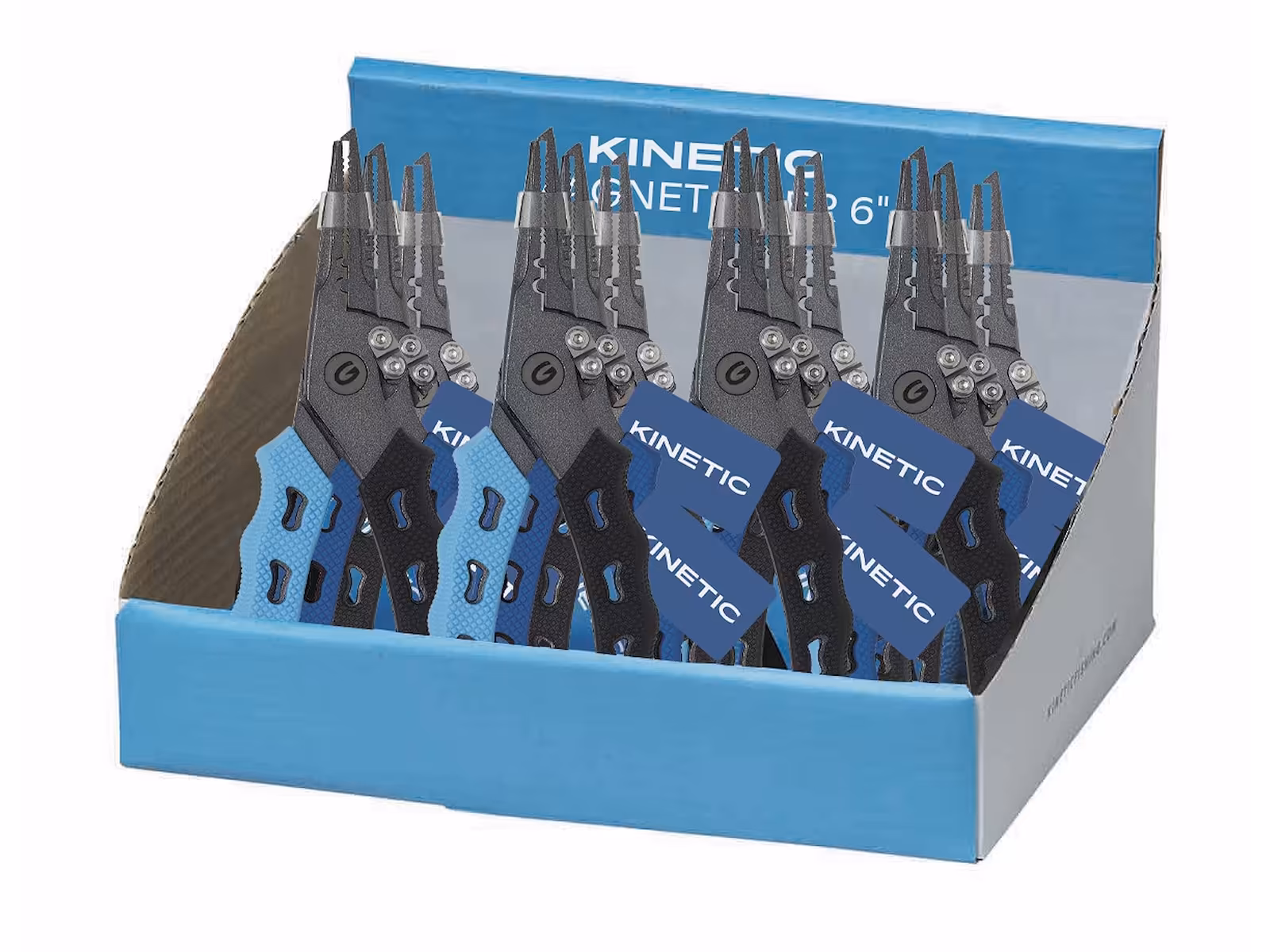 KINETIC SS MAGNET PLIER DISPLAY 6"/15CM BLACK/BLUE BOX W. 18PCS