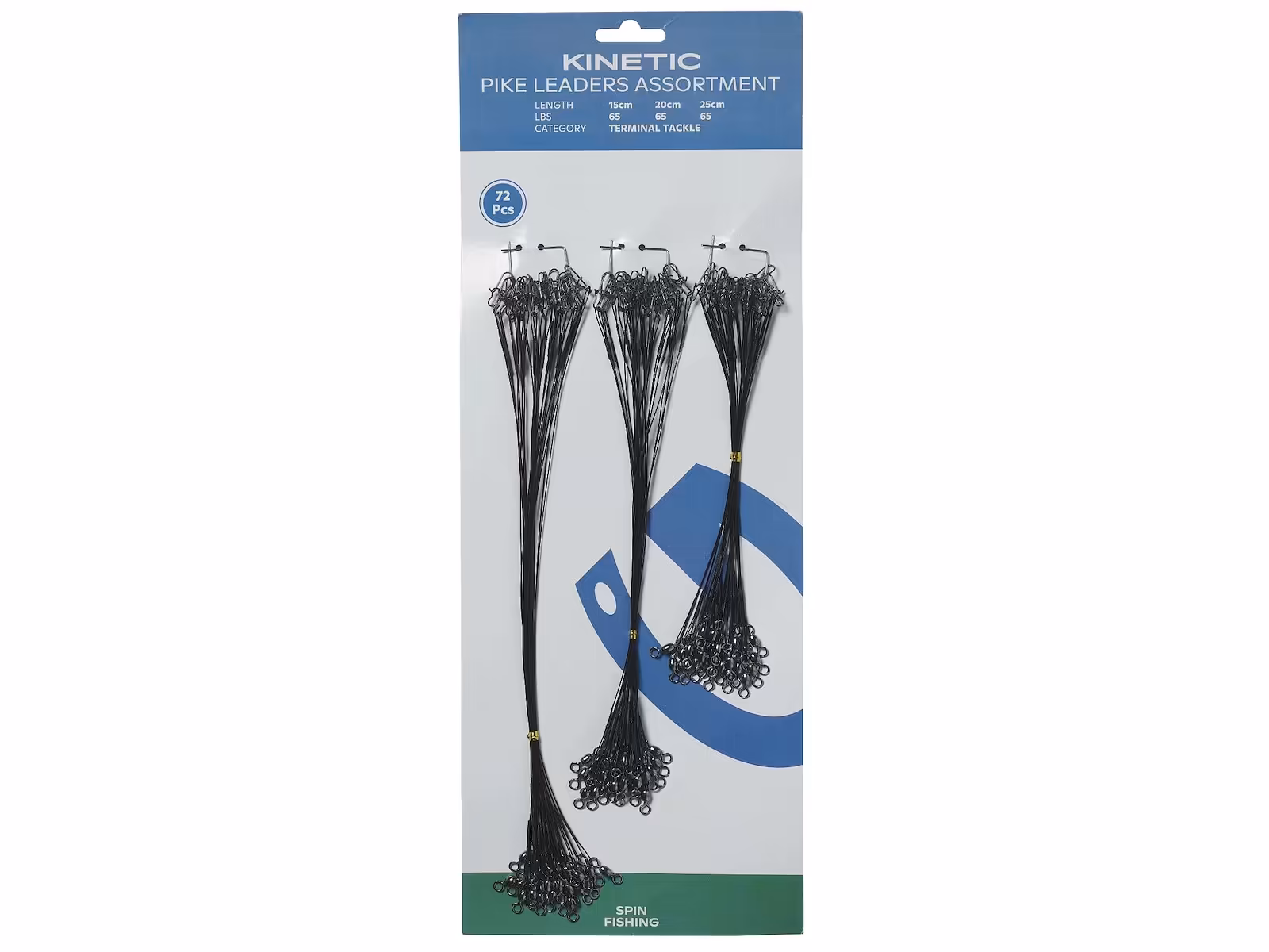 KINETIC PIKE LEADERS ASSORTMENT 15/20/30CM 29.5KG/65LBS 72PCS