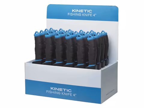 Kinetic Fishing Knife 4"/10cm Black/Blue Box W. 24pcs